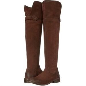 FRYE Shirley Over The Knee OTK Suede Boots Brown